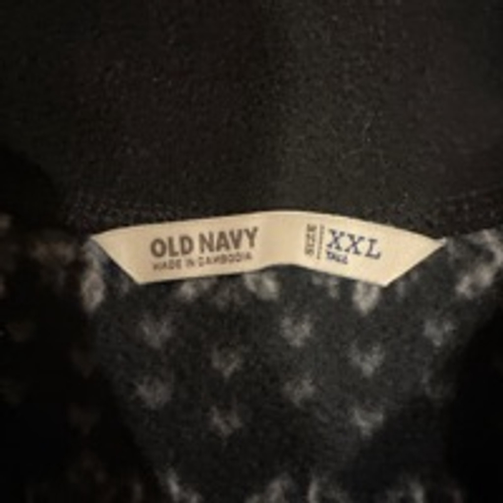Women's Old Navy Fleece Zip Front XXL Black Gray - Picture 4 of 6